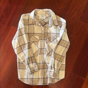 Zara Kids Beige Plaid Shirt
